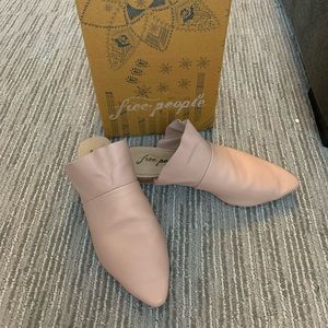 Free people blush ruffled mules